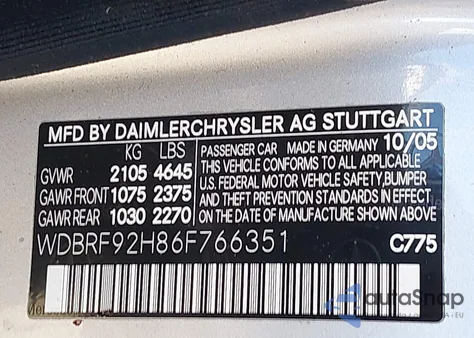 2006 Mercedes-Benz C 280 Luxury 4Matic from USA, damaged, VIN WDBRF92H86F766351